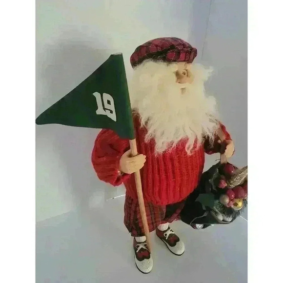 Vintage Golfing Santa Claus Figure Golf Bag Balls & 19th Hole Golf Flag XMAS - Picture 6 of 16